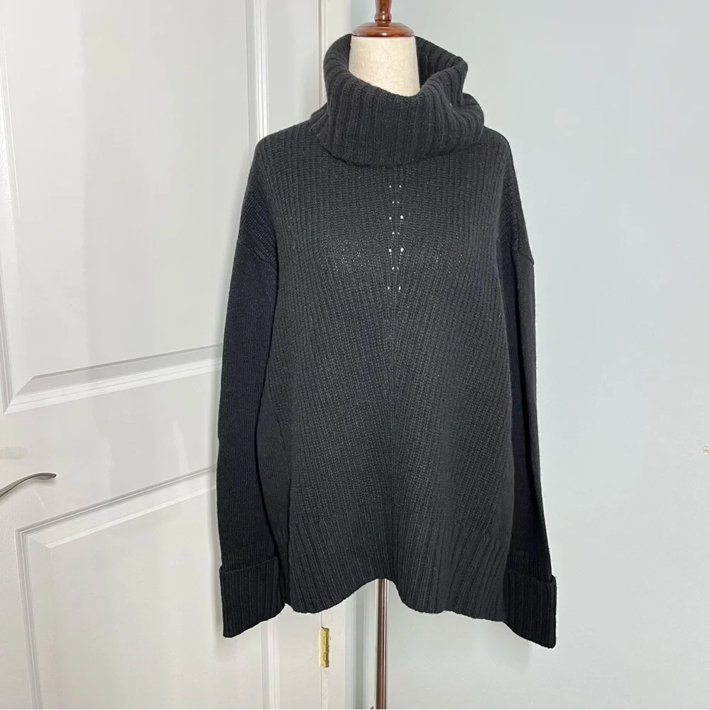 Anthropology Moth black wool blend oversized sweater size S - Picture 6 of 12